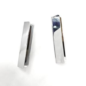 rectangular stainless steel pull handles with sleek, modern desig