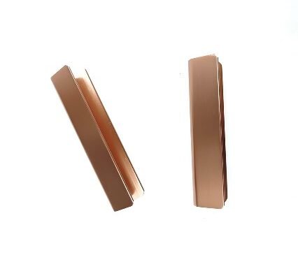 1 (122) - Dr. DOLLY TITRA rectangular rose gold stainless steel pull handles with sleek, modern design