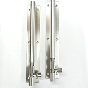 Two identical aluminium tower bolt