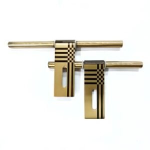 metal brass coated checkered design latch
