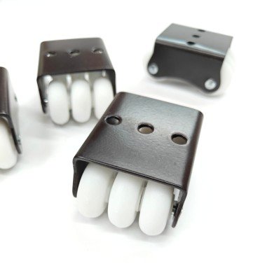 Image (90) Swivel Ball Caster Wheel – White Plastic with Metal Housing