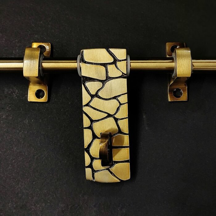 metal brass coated pebble design latch