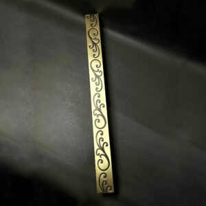 Antique bronze designer door handle with engraved floral patterns for luxury main doors.