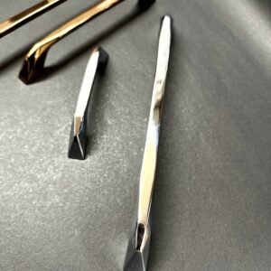 steel chrome finish modern metal handles for doors, cabinets, and wardrobes.