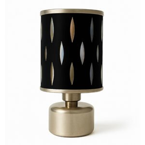 Silver black aluminium curtain rod finial lattu with decorative rounded design, shown on white background.