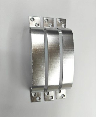 Image (106) three plain stainless steel door handles