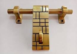 metal brass coated antique brick design latch