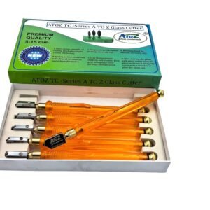 Pen style glass cutter with ergonomic handle and tungsten diamond tip for precise glass and tile cutting.