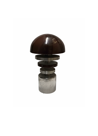112-TW Cylindrical stainless steel curtain rod finial with horizontal groove detailing for modern home décor.