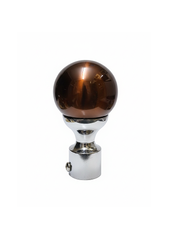 120-C Cylindrical stainless steel curtain rod finial with horizontal groove detailing for modern home décor.
