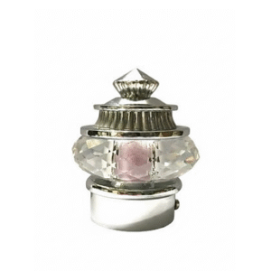 silvar curtain rod finial with crystal centerpiece and pointed top for elegant home décor.