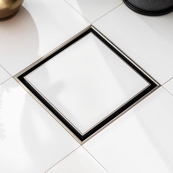 Square Tile Insert Floor Drain Square Tile insert stainless steel floor drain with concealed design for seamless bathroom flooring and efficient water drainage.