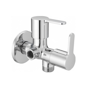 Chrome-finished concealed diverter with single lever handle and dual outlets, designed for switching water flow between shower and spout.