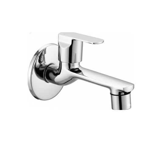Group 1272631381 chrome basin faucet with curved spout and single lever handle, designed for smooth water flow and temperature control.