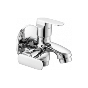 Chrome-finished concealed diverter with single lever handle and dual outlets, designed for switching water flow between shower and spout.