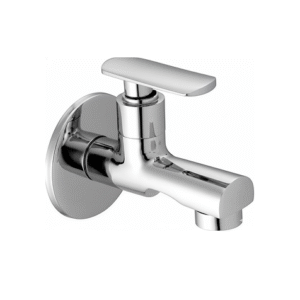 chrome basin faucet with curved spout and single lever handle, designed for smooth water flow and temperature control.
