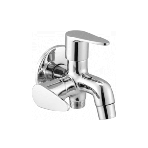 Chrome-finished concealed diverter with single lever handle and dual outlets, designed for switching water flow between shower and spout.