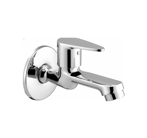 Group 1272631410 chrome basin faucet with curved spout and single lever handle, designed for smooth water flow and temperature control.
