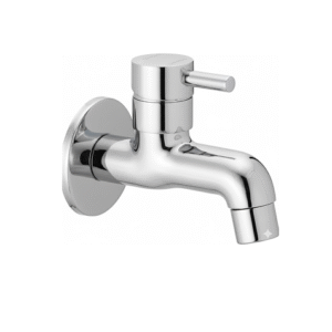 chrome basin faucet with curved spout and single lever handle, designed for smooth water flow and temperature control.