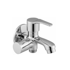 Chrome-finished concealed diverter with single lever handle and dual outlets, designed for switching water flow between shower and spout.