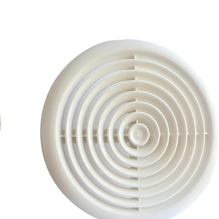 kitchen hob top plastic air vent cover, circular grille, CHAWRI ventilation fitting, wall ceiling vent, airflow duct cover, Delhi market hardware, white plastic vent, screw mount grille, AC outlet cover, exhaust vent plate