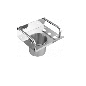 Wall-mounted chrome toothbrush and toothpaste holder